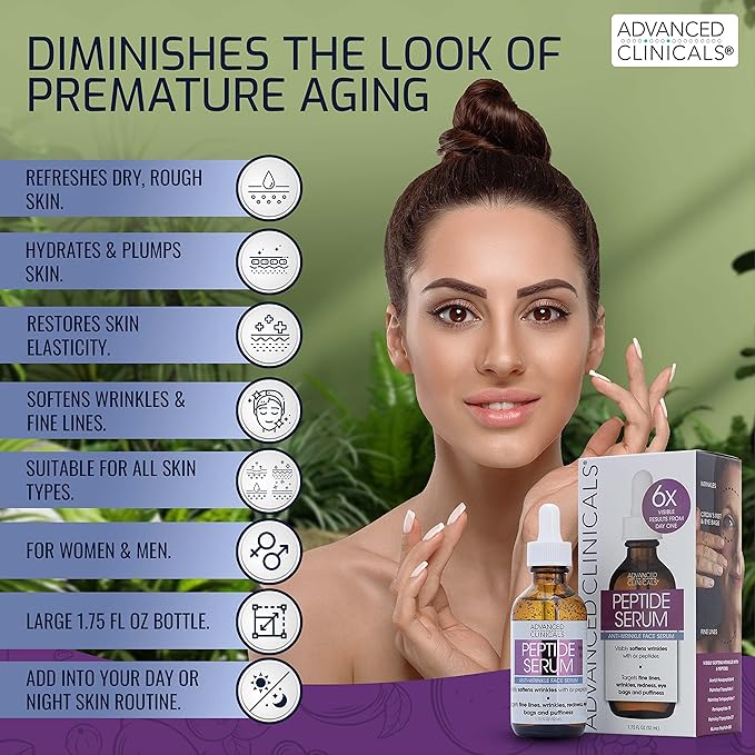 Advanced clinicals peptide facial serum