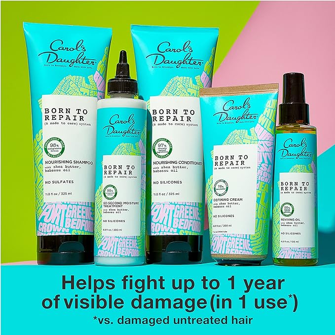 Carol's Daughter Born To Repair 60-Second Moisture Hair Treatment, Hydrating, Detangling Hair Care for Curls with Shea Butter, 6.8 Fl Oz