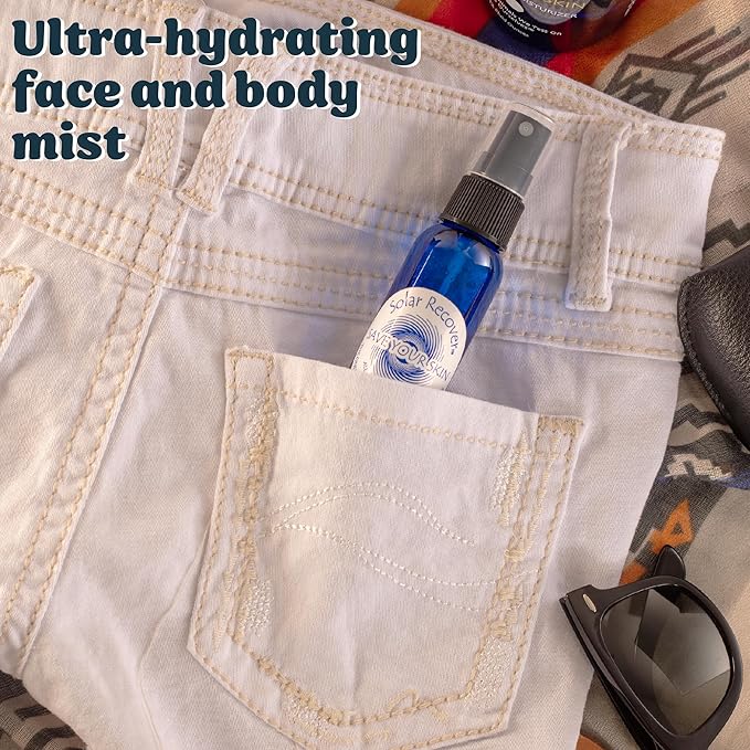 After Sun Moisturizing Spray 2 Pack (Full Size 12 Ounce + Travel Size 2 Ounce) - Hydrating Facial & Body Mist - Sunburn Relief With Vitamin E & Calendula - Lotion Delivered in Water